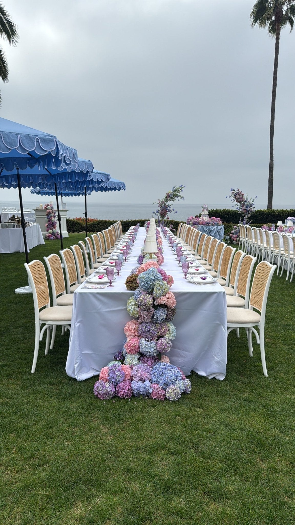 Outdoor Umbrella French Blue - Custom Prop Rentals