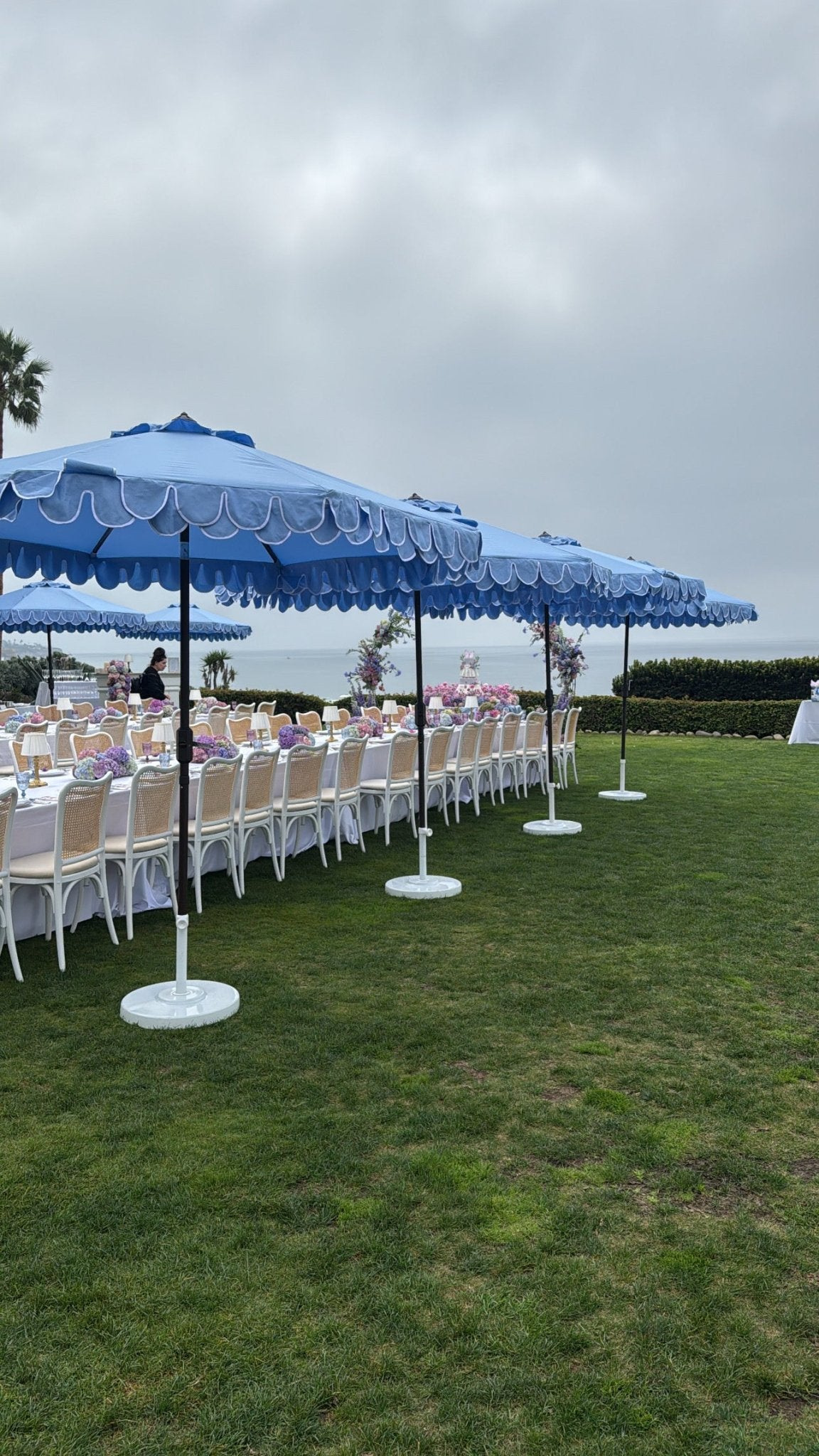 Outdoor Umbrella French Blue - Custom Prop Rentals