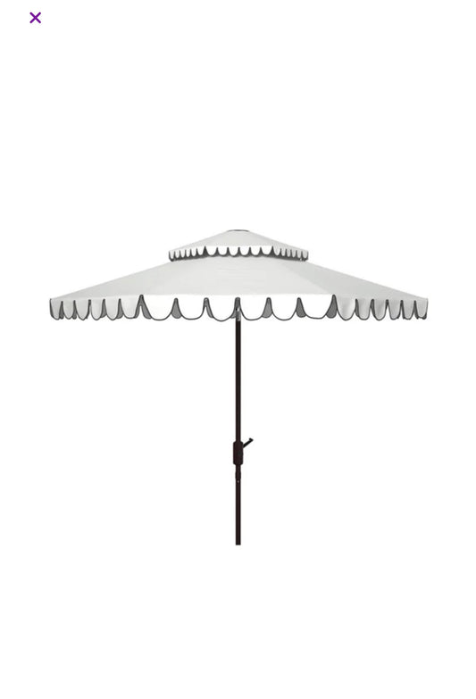 Outdoor Umbrella White & Black - Custom Prop Rentals