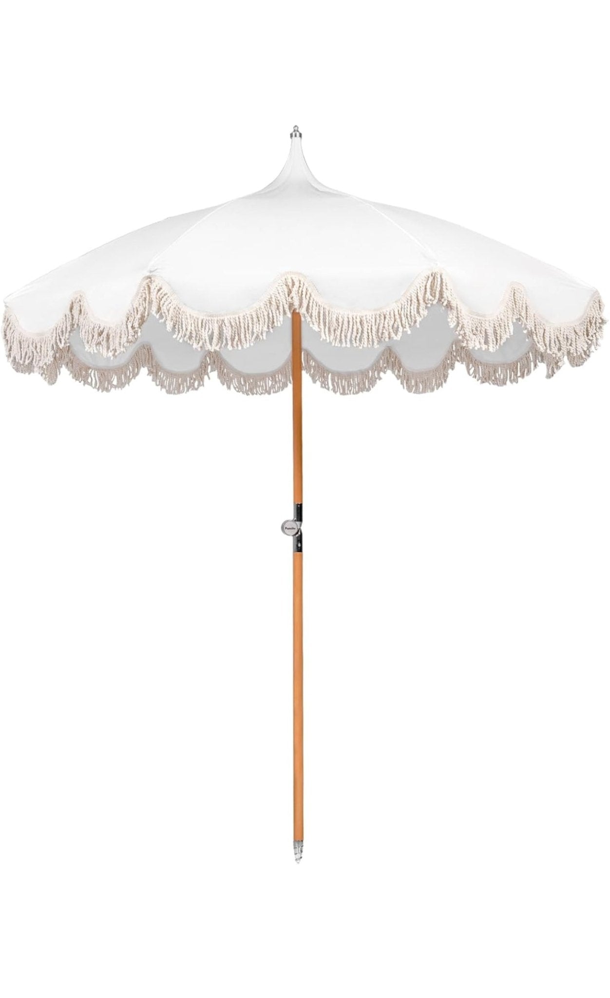 Outdoor Umbrella White Boho - Custom Prop Rentals