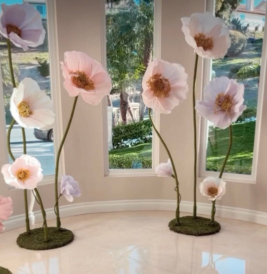 Paper Flower Trio - Custom Prop Rentals