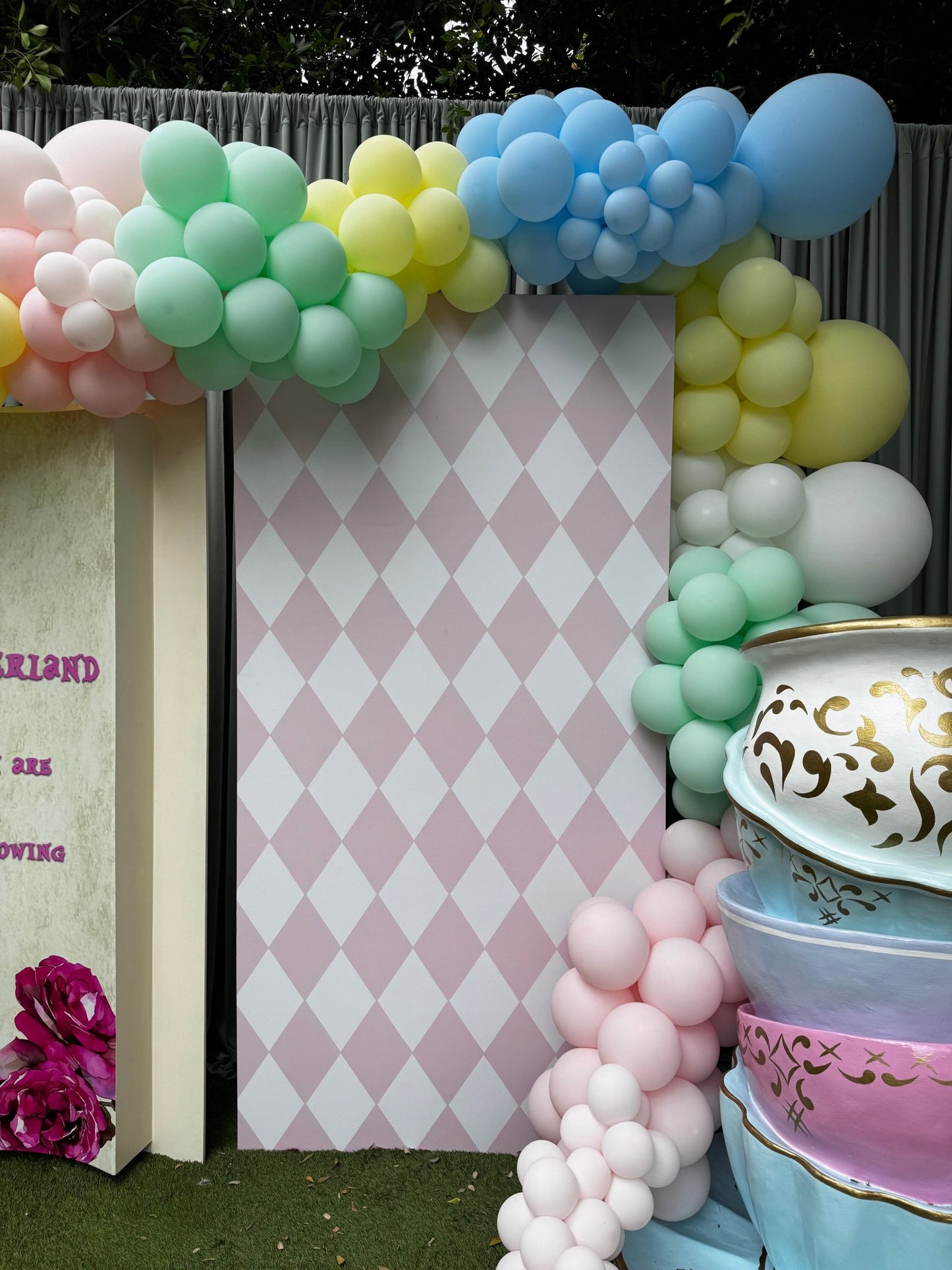Pink Checkered Wall - Custom Prop Rentals