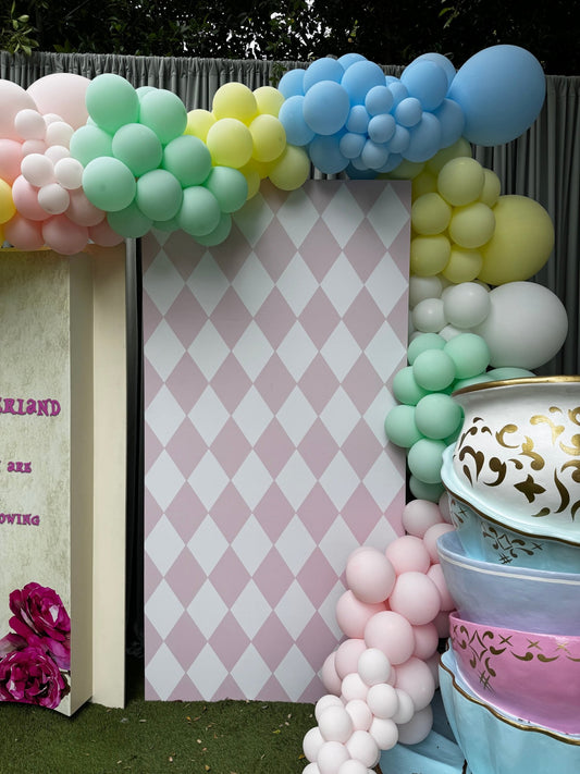 Pink Checkered Wall - Custom Prop Rentals