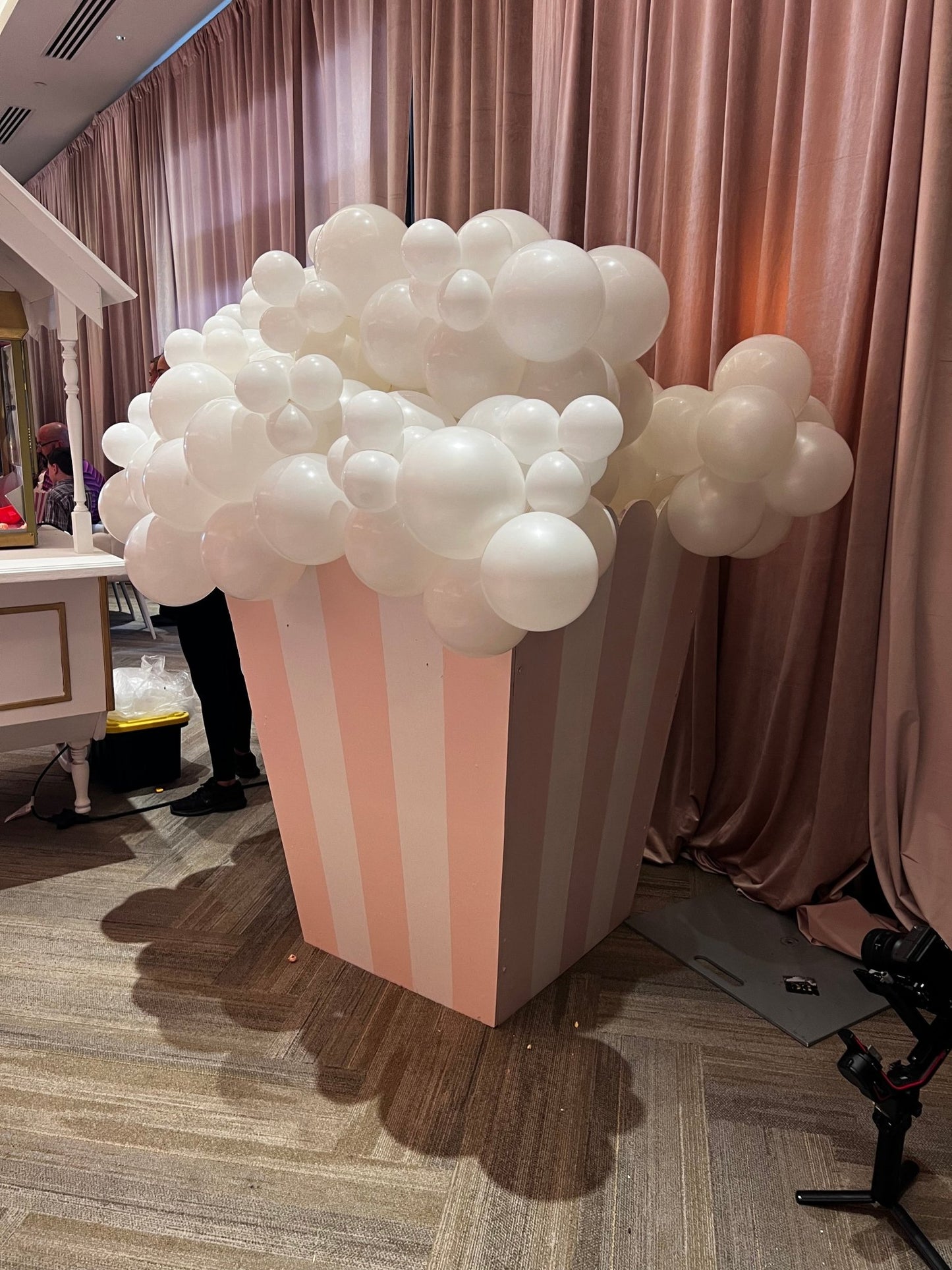 Popcorn Box Pink & White - Custom Prop Rentals