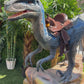 Animated Blue Velociraptor with Saddle