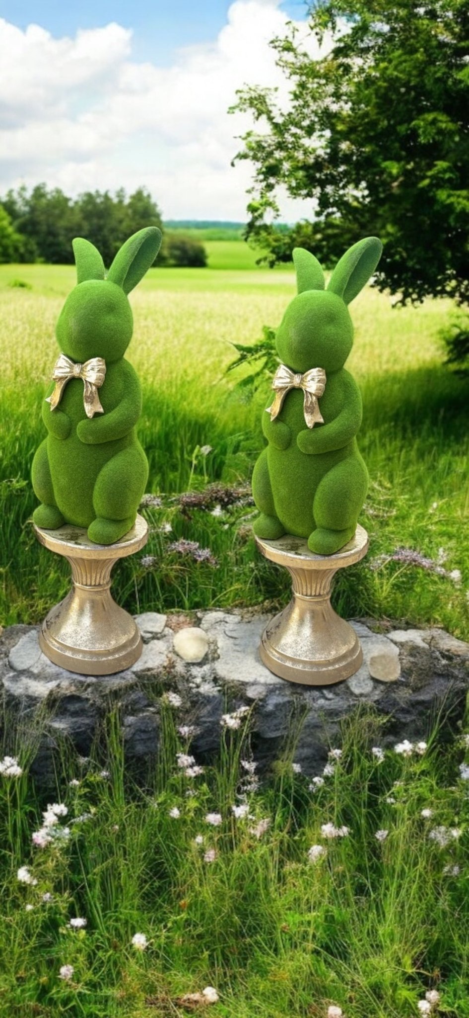 Rabbit on Gold Stand - Custom Prop Rentals