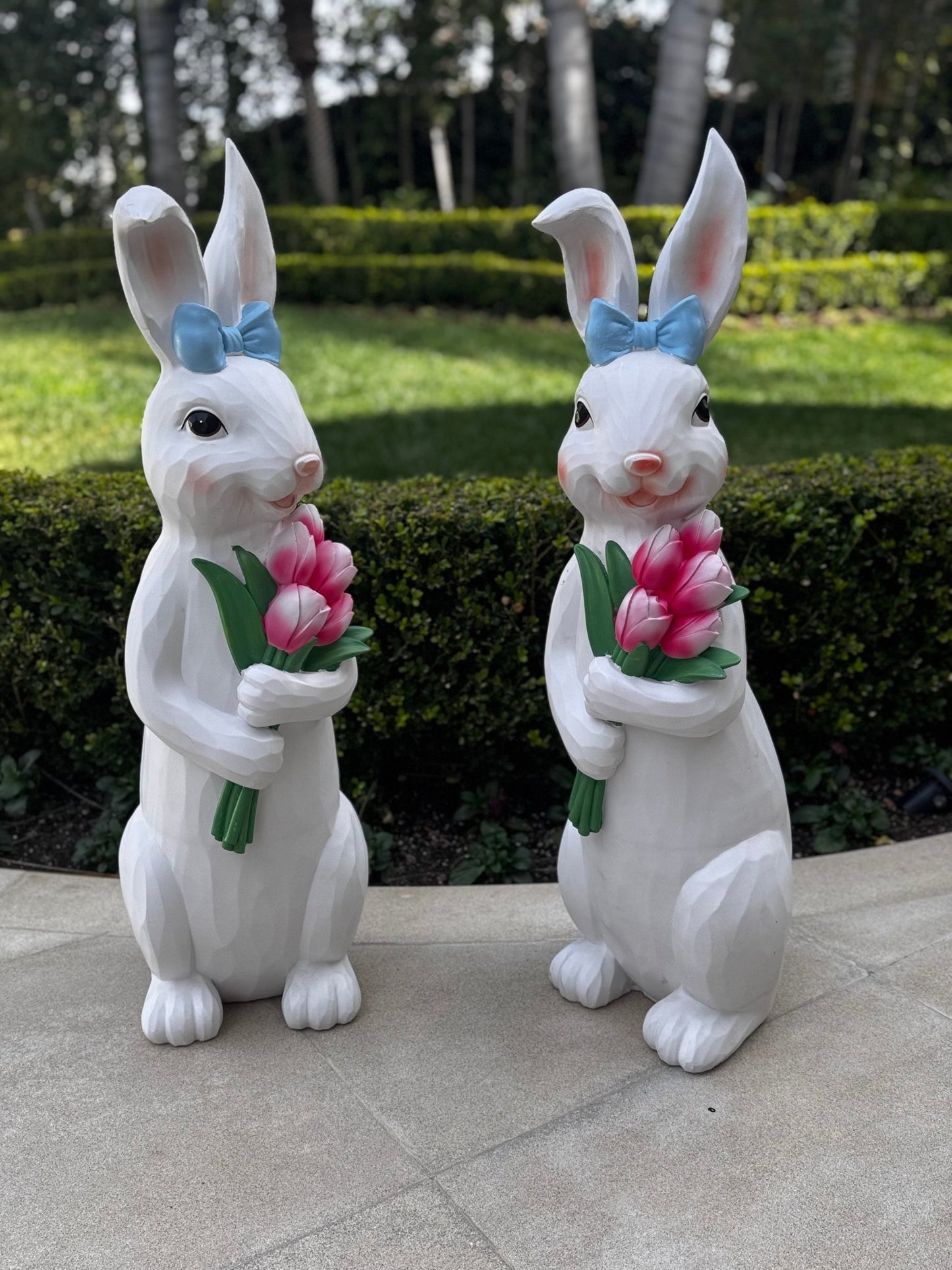 Rabbit with Flowers Pair - Custom Prop Rentals