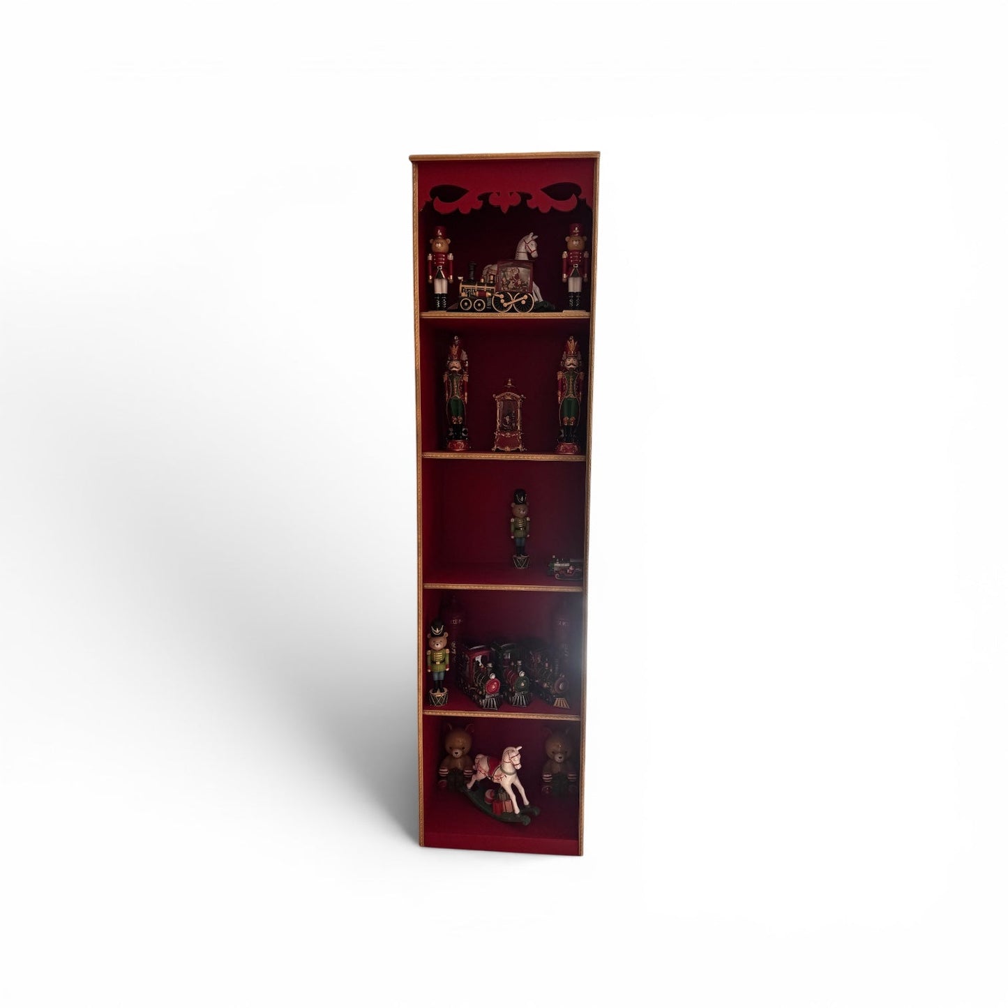 Red & Gold Shelf - Custom Prop Rentals