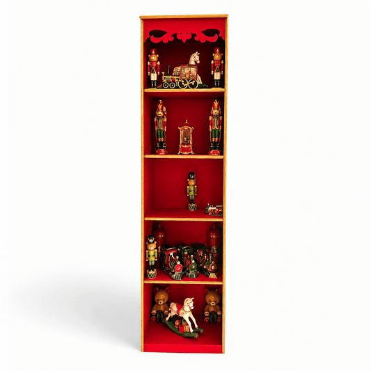 Red & Gold Shelf - Custom Prop Rentals