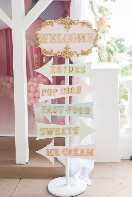 Sign Carnival Welcome Post - Custom Prop Rentals