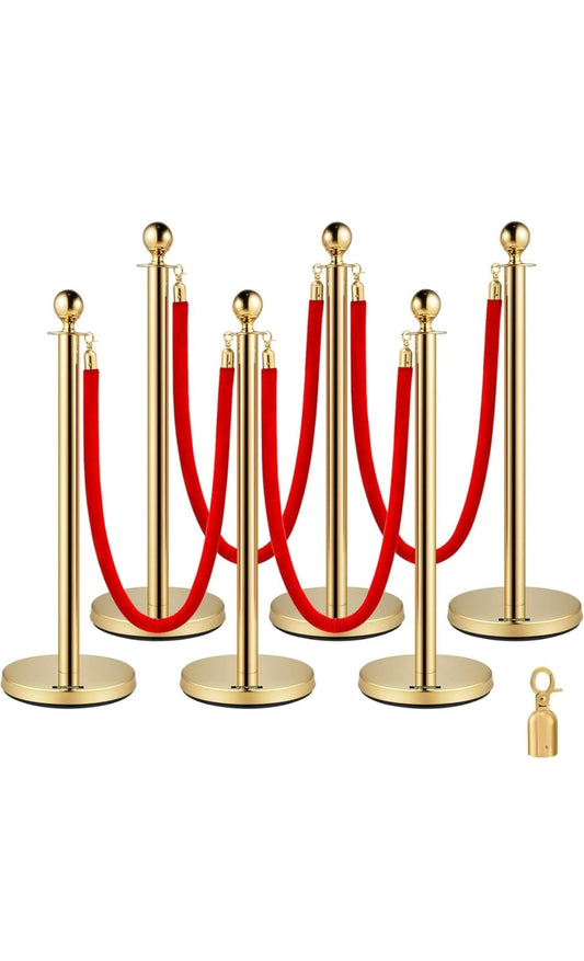 Stanchions Gold w/ Baby Blue - Custom Prop Rentals