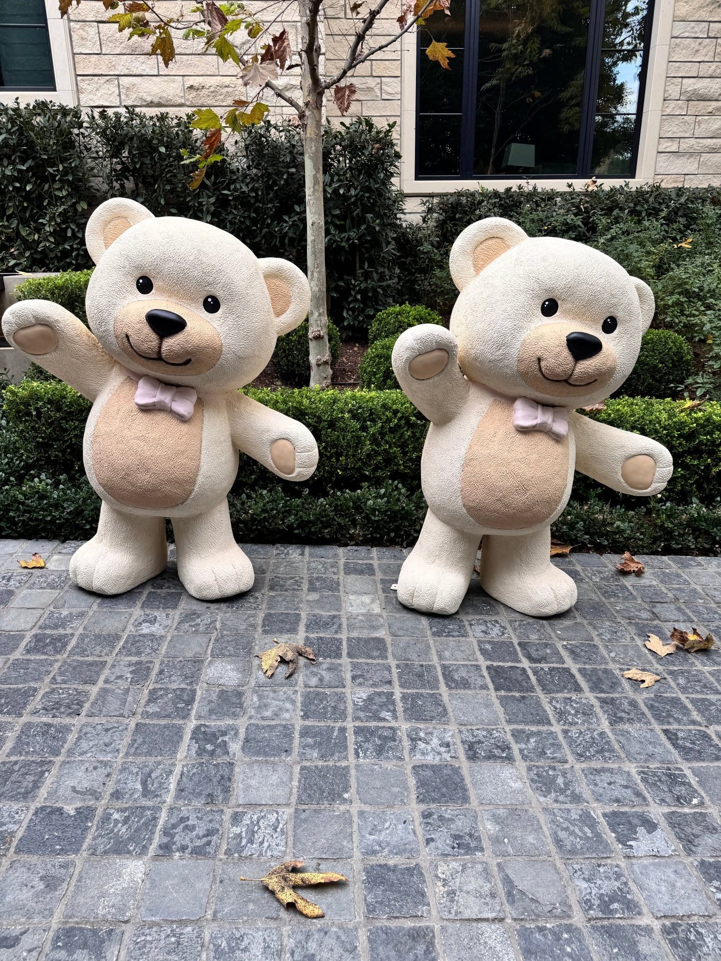 Teddy Bear Standing Neude with Pink Bow - Custom Prop Rentals