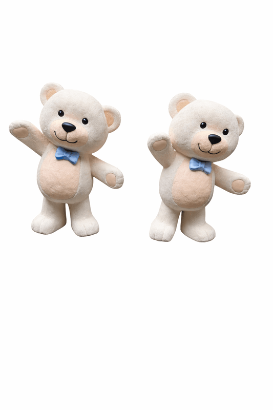 Teddy Bear Standing Nude with Blue Bow - Custom Prop Rentals