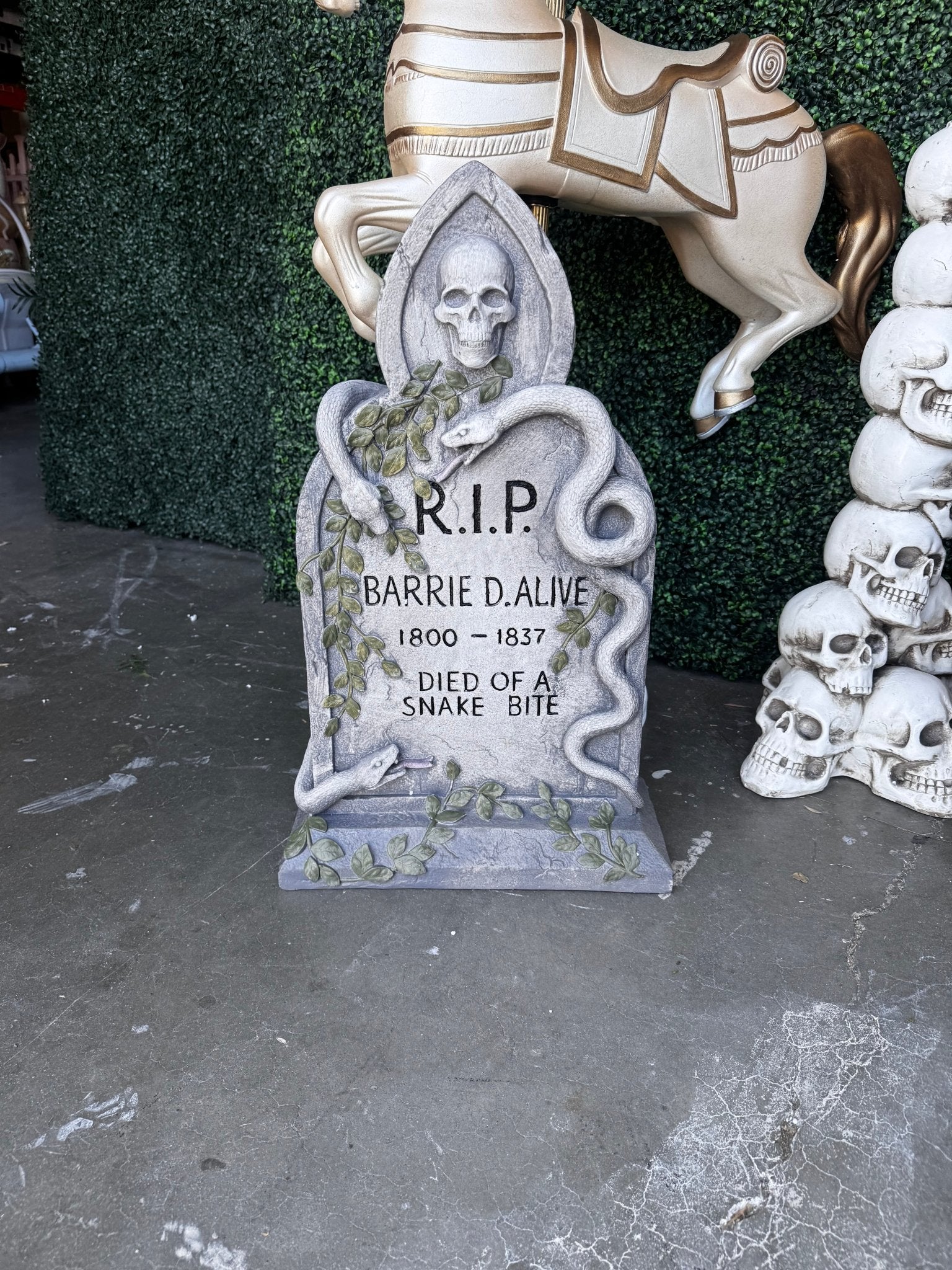 Tombstone RIP Snakes - Custom Prop Rentals