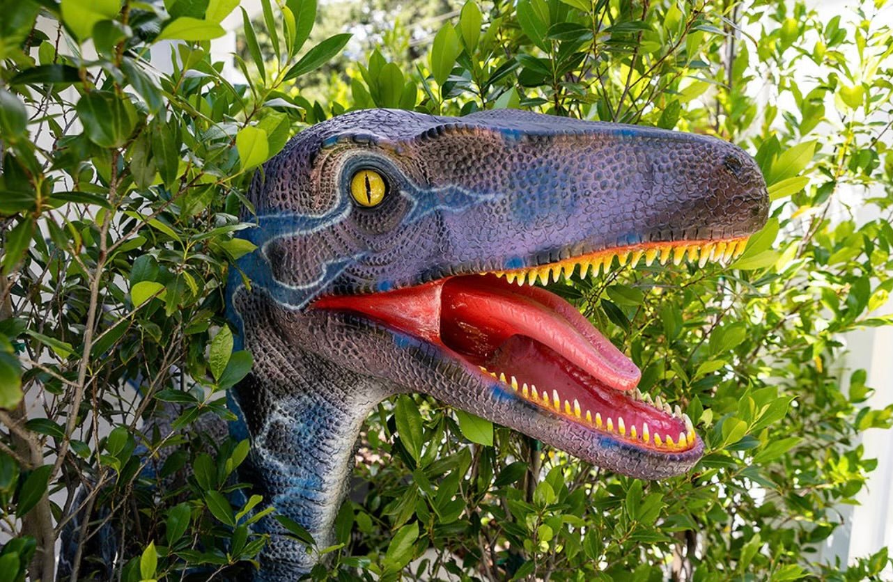 Velociraptor Blue Dinosaur - Custom Prop Rentals