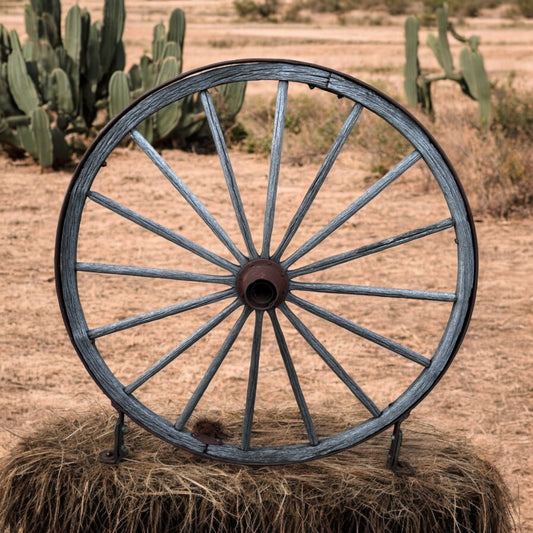 Wagon Wheel w/ Base - Custom Prop Rentals