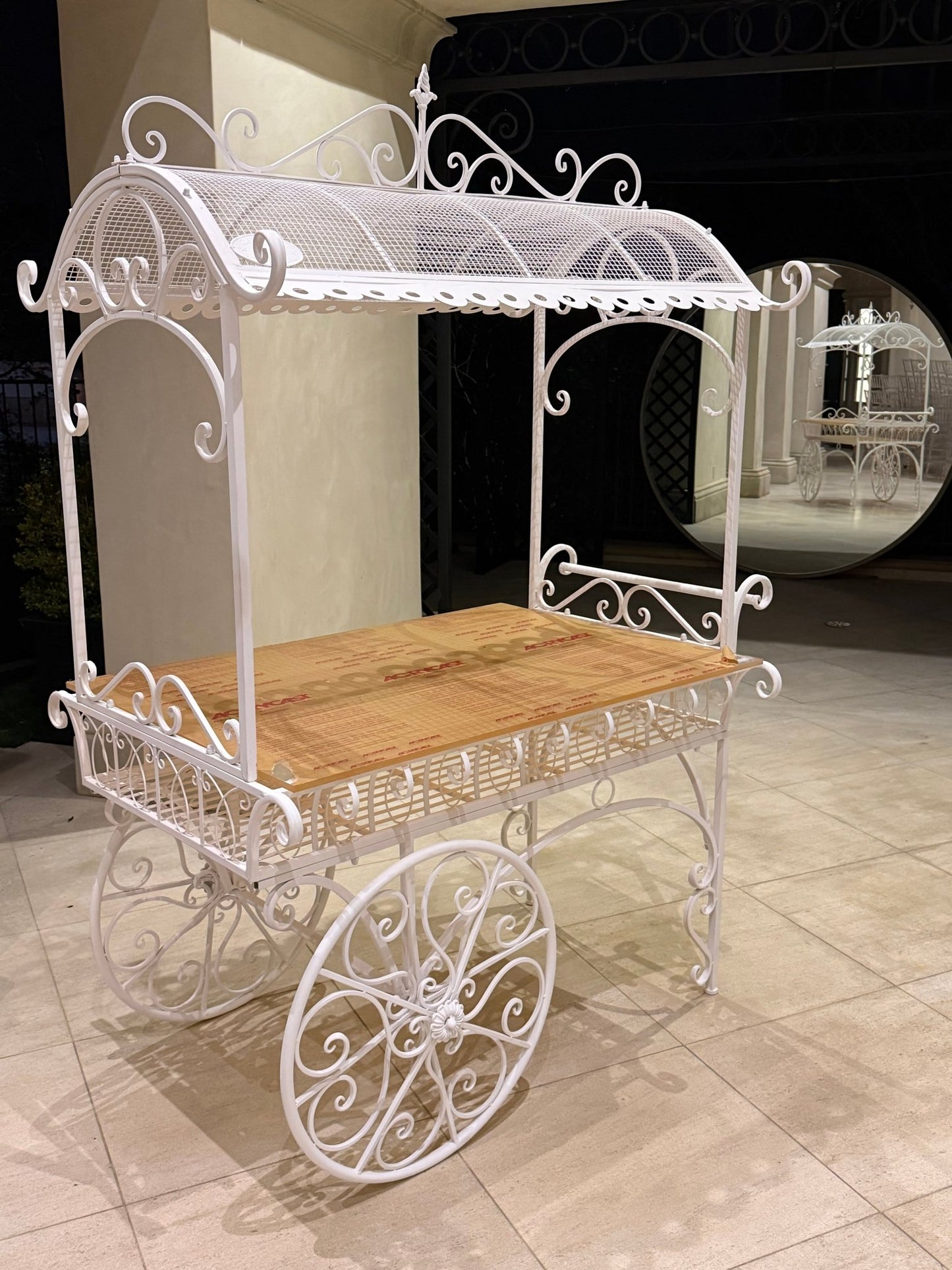 White Antique Cart - Custom Prop Rentals