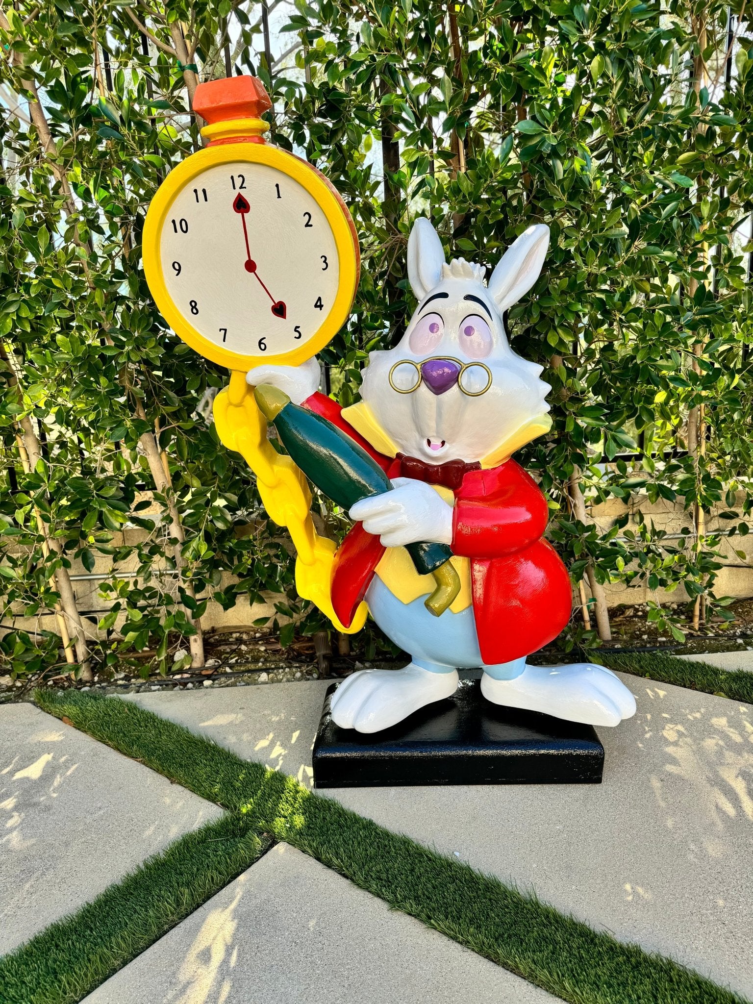White Rabbit Holding Clock – Custom Prop Rentals