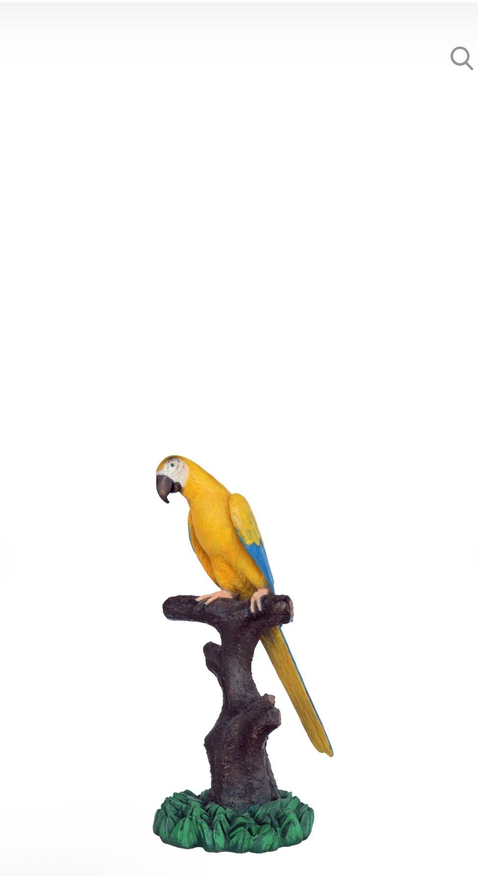 Yellow Blue Macaw Parrot on Branch - Custom Prop Rentals