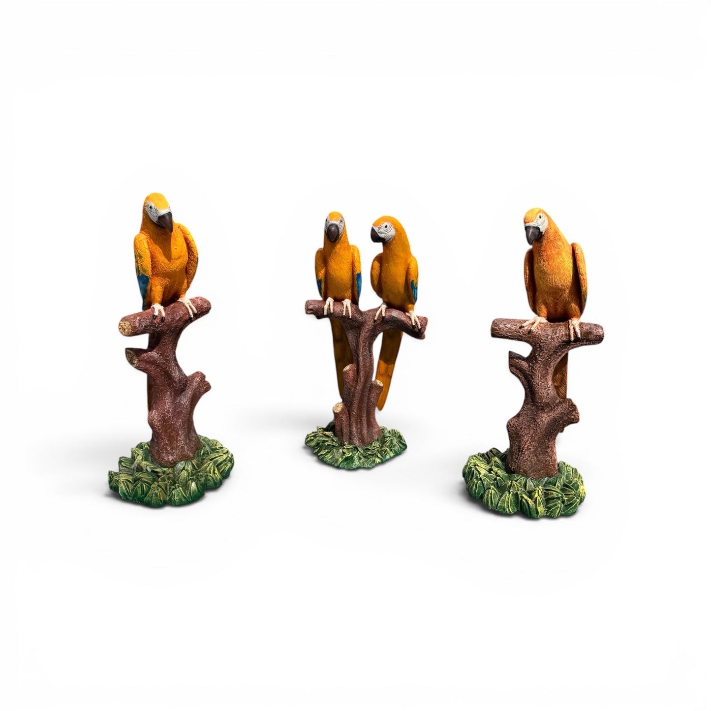 Yellow Macaw Lover Parrot on Branch - Custom Prop Rentals