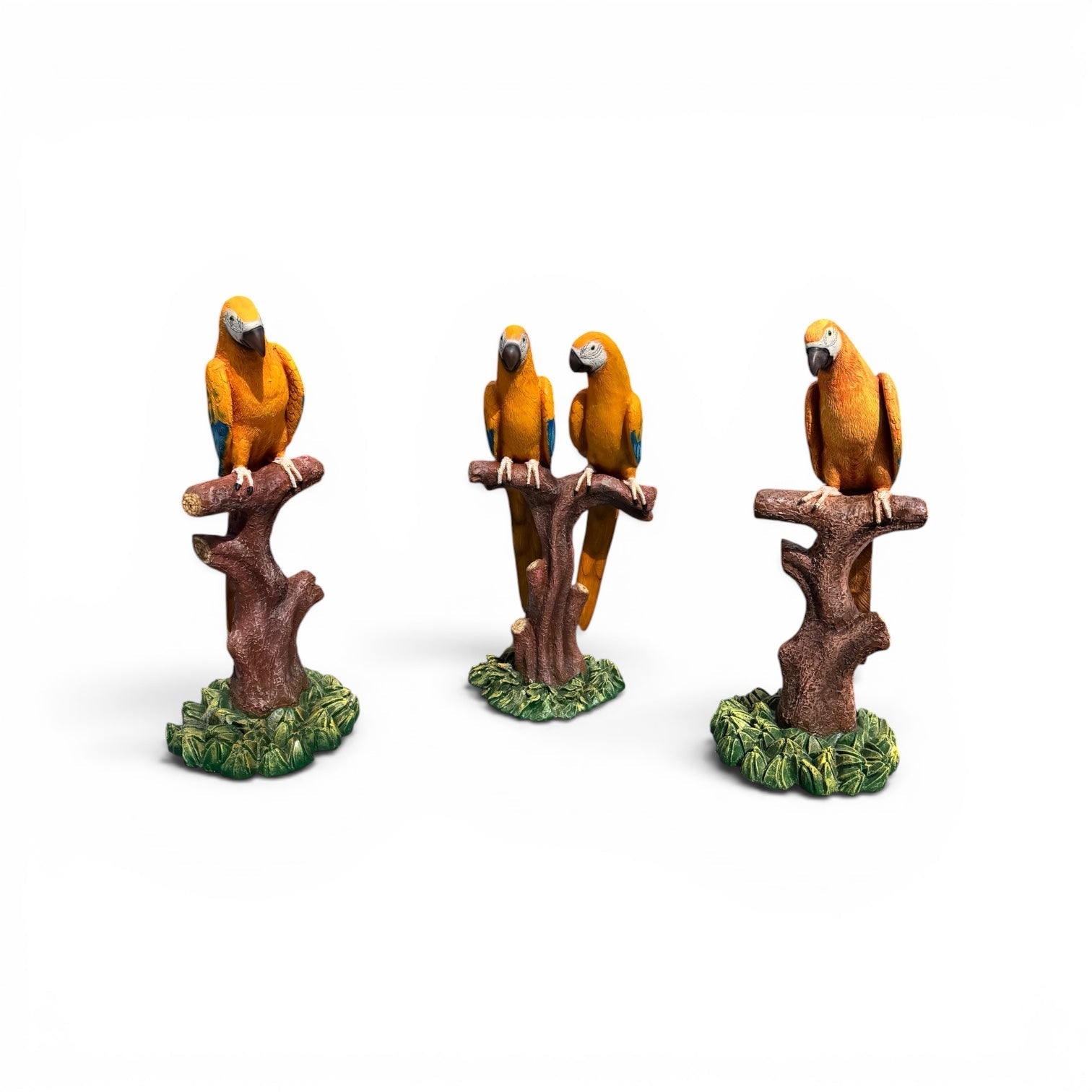 Yellow Macaw Lover Parrot on Branch - Custom Prop Rentals