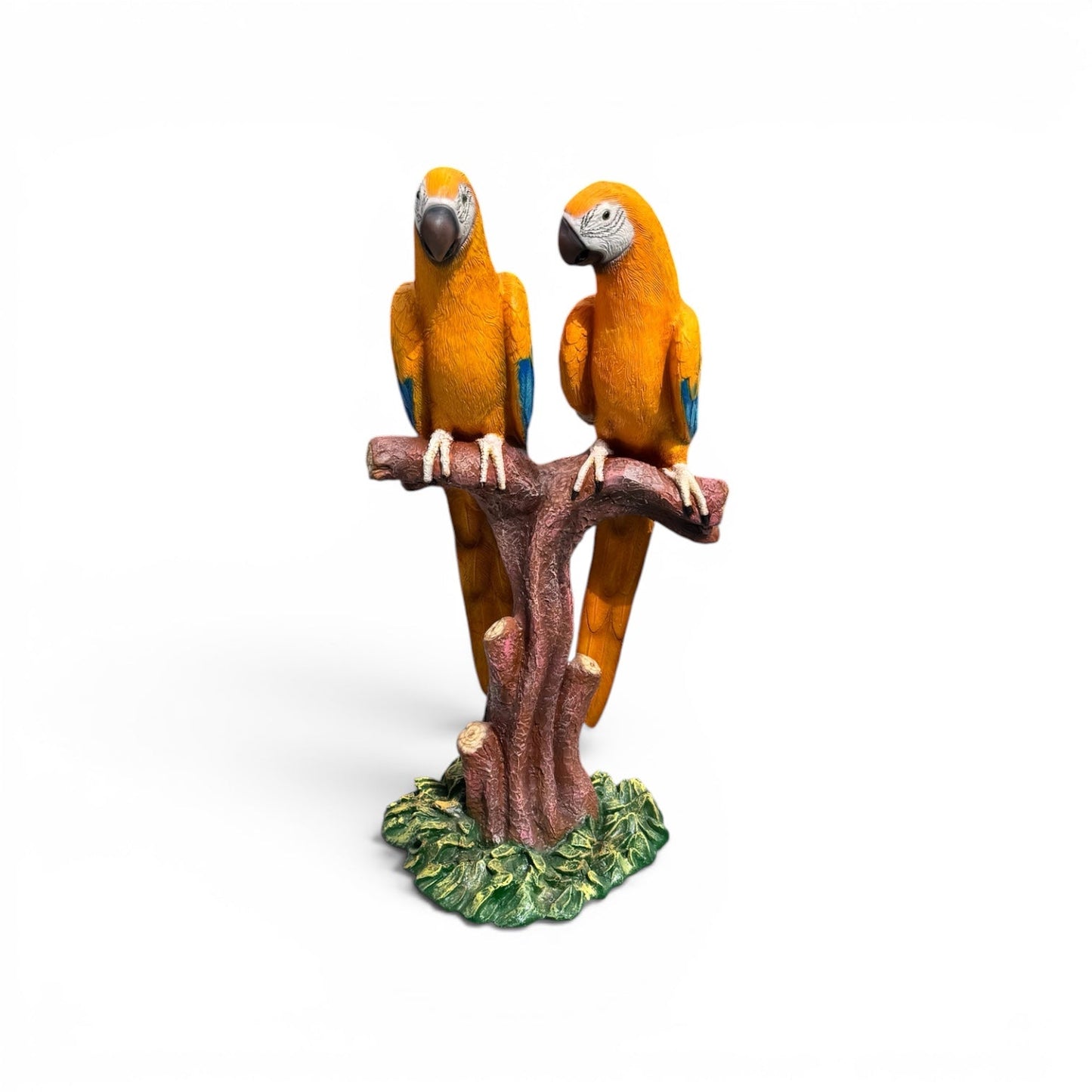 Yellow Macaw Lover Parrot on Branch - Custom Prop Rentals