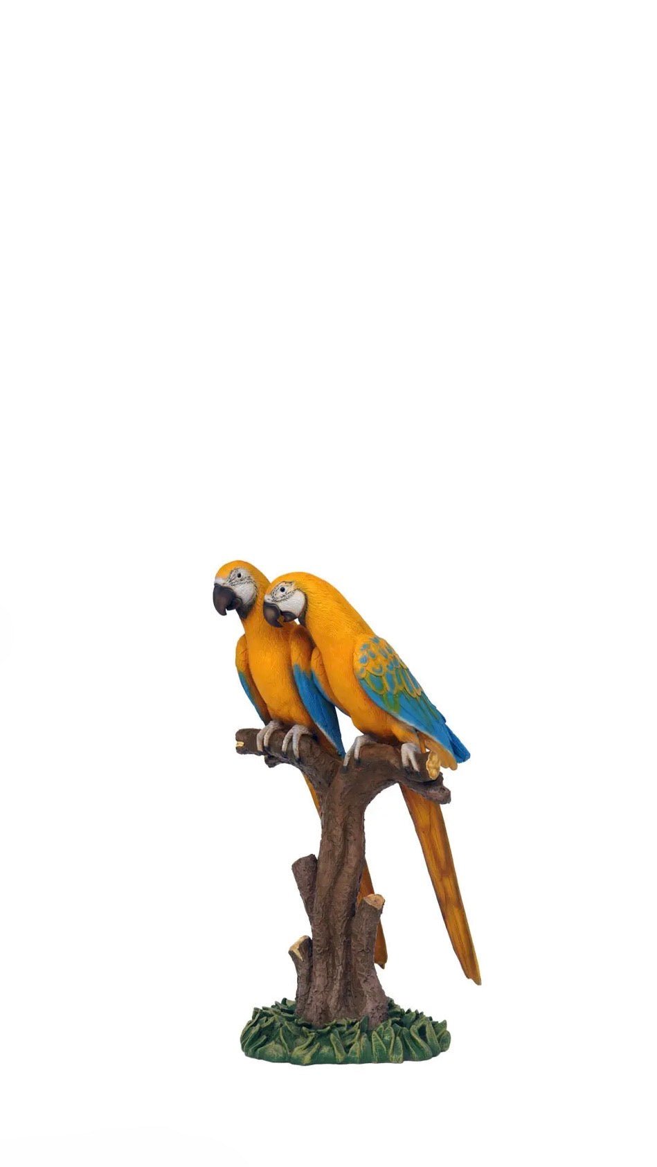 Yellow Macaw Lover Parrot on Branch - Custom Prop Rentals