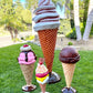 Ice cream Strawberry and Chocolate Sundae Cone