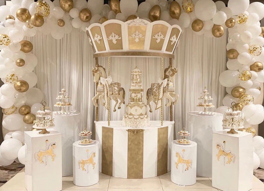 Carousel w/ Horses (Gold) - Custom Prop Rentals