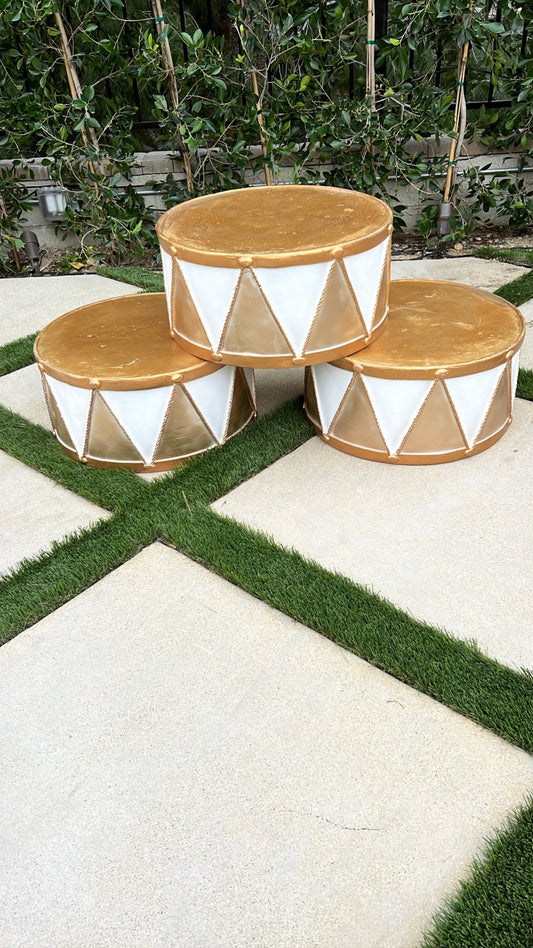 Drums White and Gold - Custom Prop Rentals