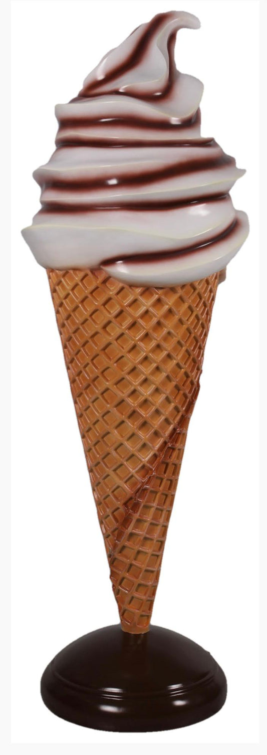 Ice Cream Chocolate and Vanilla Cone Swirl 6FT - Custom Prop Rentals