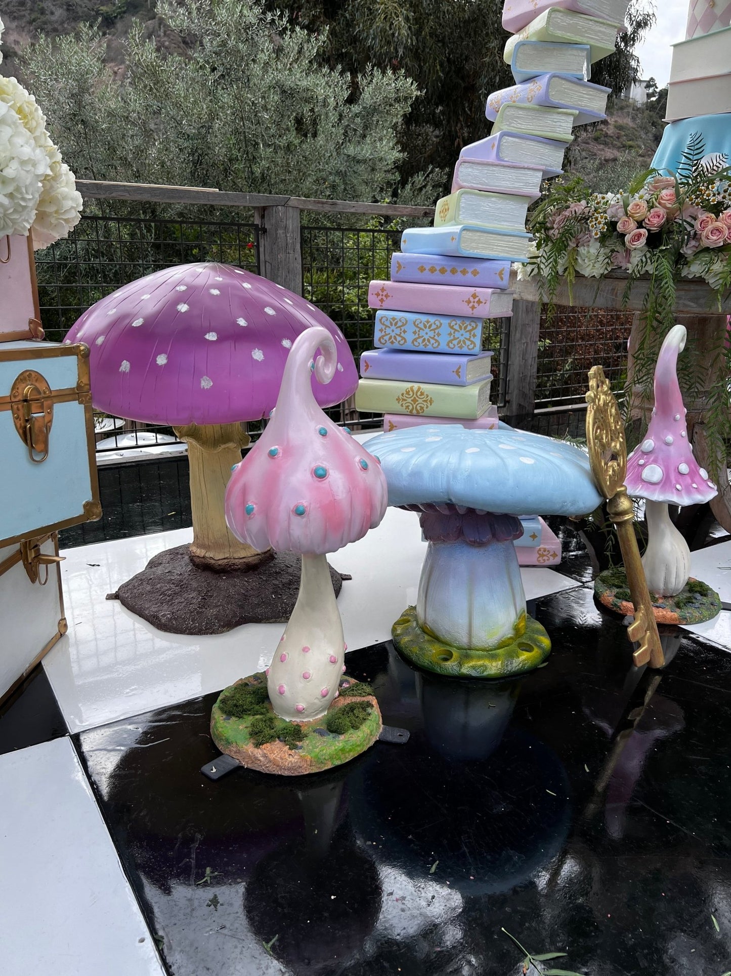 Mushroom Pastel Blue Split - Custom Prop Rentals