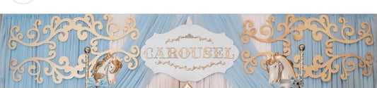 Sign Carousel Blue - Custom Prop Rentals