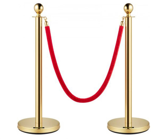 Stanchions Gold w/ Red Ropes - Custom Prop Rentals