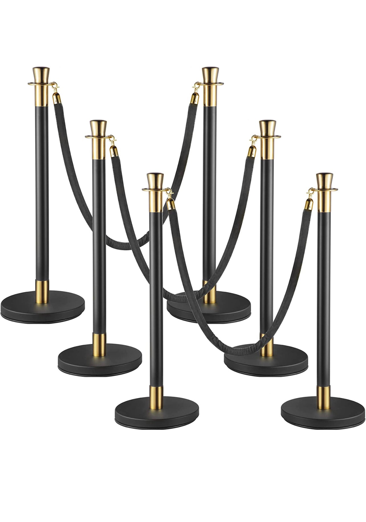 Stanchions w/ Black Rope - Custom Prop Rentals