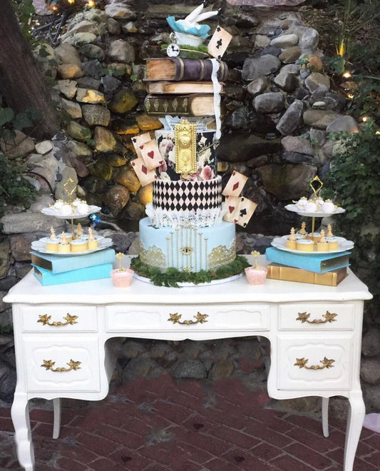 Vintage White Table - Custom Prop Rentals